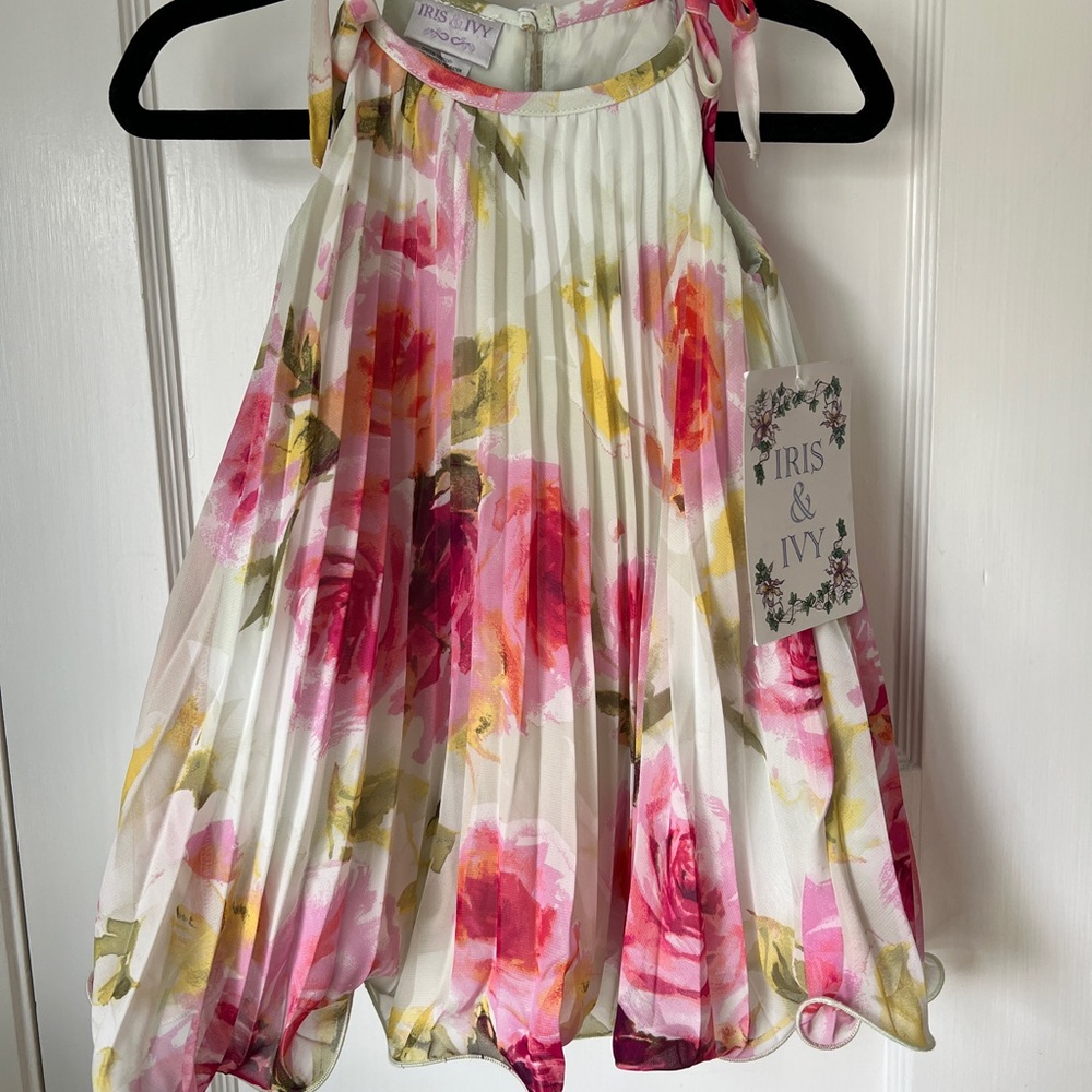 Iris & Ivy Floral Pleated Tank Dress